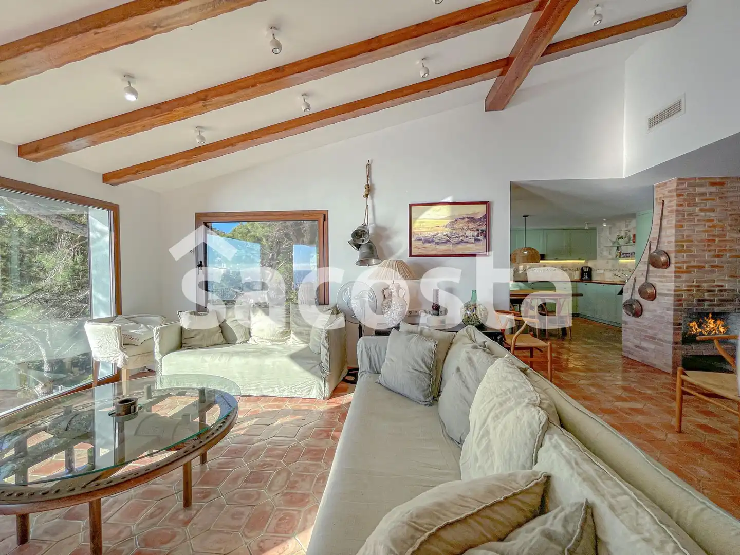 Sala de estar de Casa o chalet en venta en Lloret de Mar con Aire acondicionado, Calefacción y Jardín privado