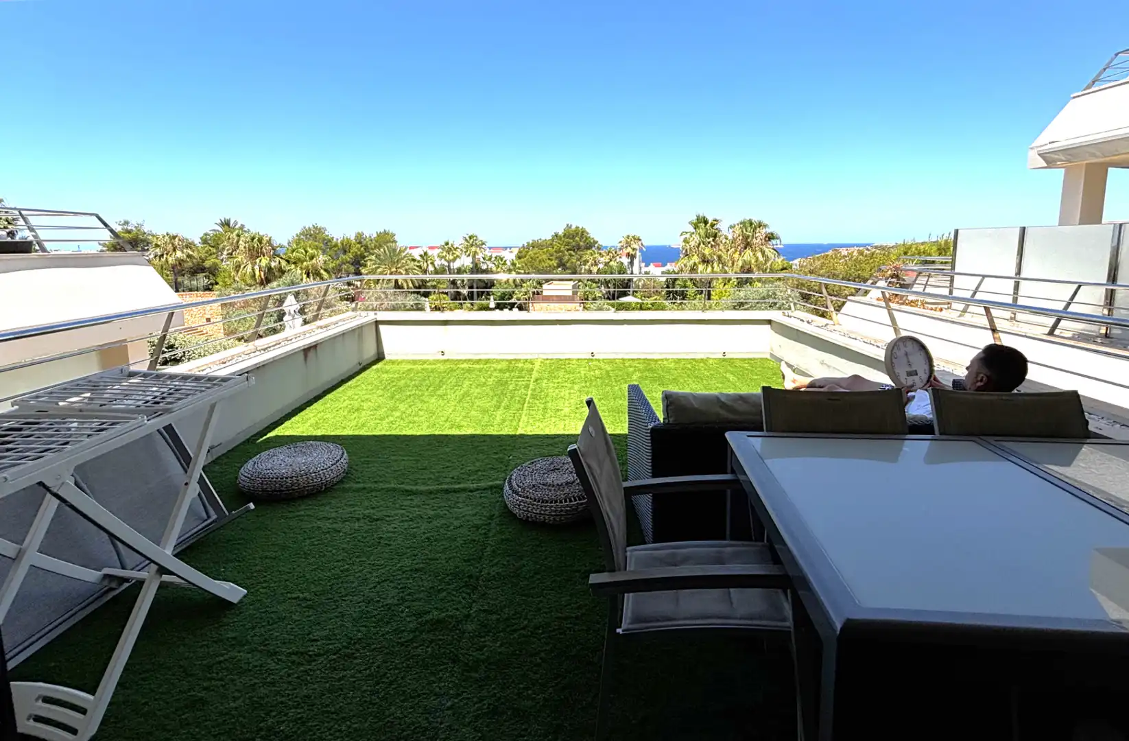 Terrasse von Wohnung zur Miete in Sant Josep de sa Talaia mit Klimaanlage, Heizung und Privatgarten