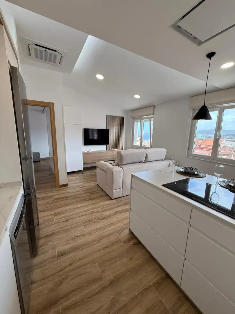 Living room of Flat for rent in Camariñas  with Heating, Parquet flooring and Furnished