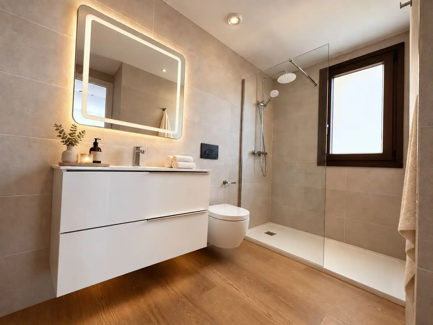 Baño de Apartamento de alquiler en Moncofa con Aire acondicionado, Terraza y Trastero