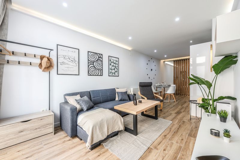 Sala de estar de Piso en venta en  Madrid Capital con Aire acondicionado, Calefacción y Amueblado