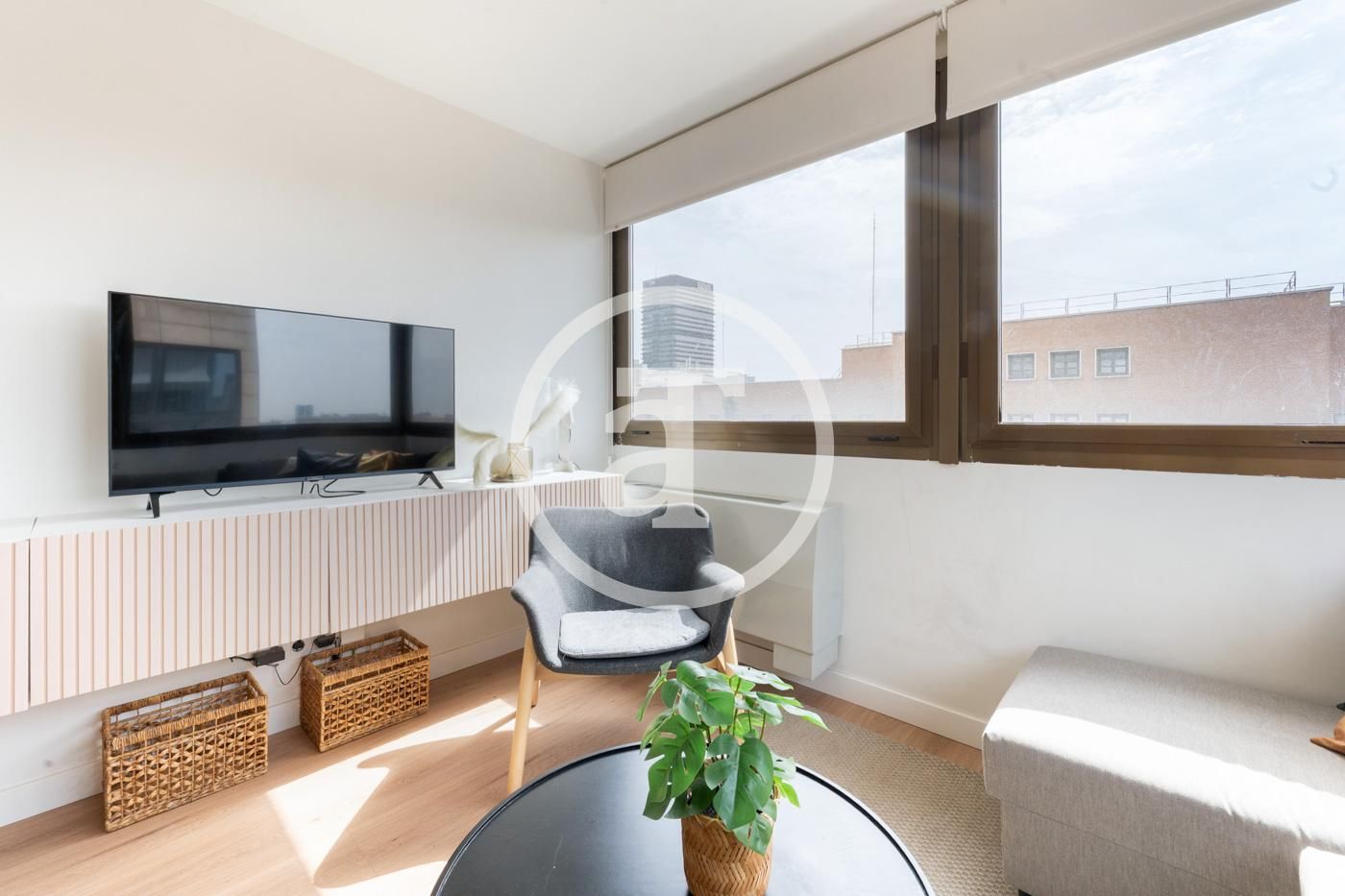 Living room of Flat to rent in  Madrid Capital  with Air Conditioner, Heating and Furnished