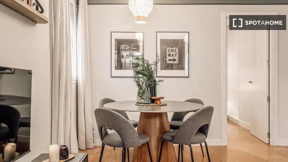 Dining room of Apartments for share in Madrid  with Air Conditioner, Terrace and Furnished