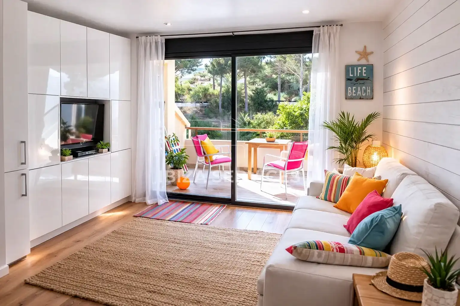 Living room of Flat for sale in Santa Eulària des Riu  with Air Conditioner and Swimming Pool