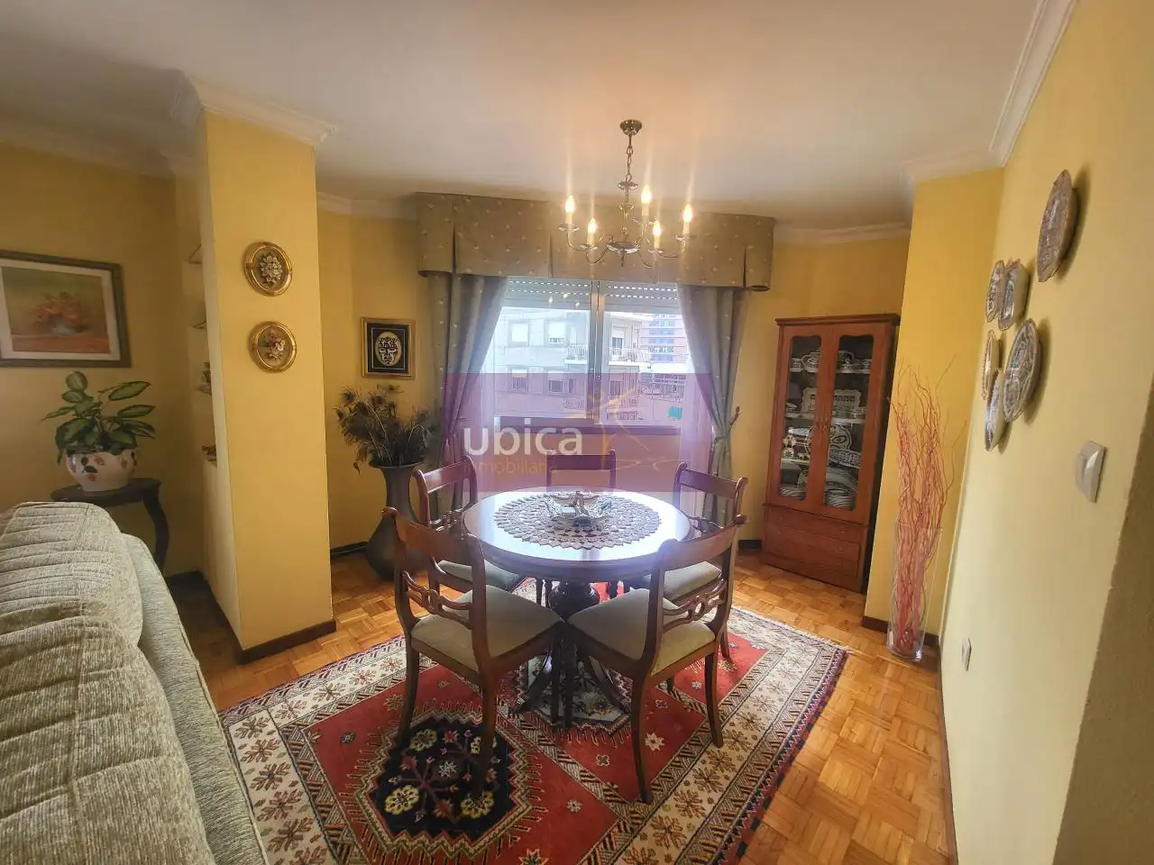 Dining room of Flat for sale in Vigo   with Heating, Parquet flooring and Terrace