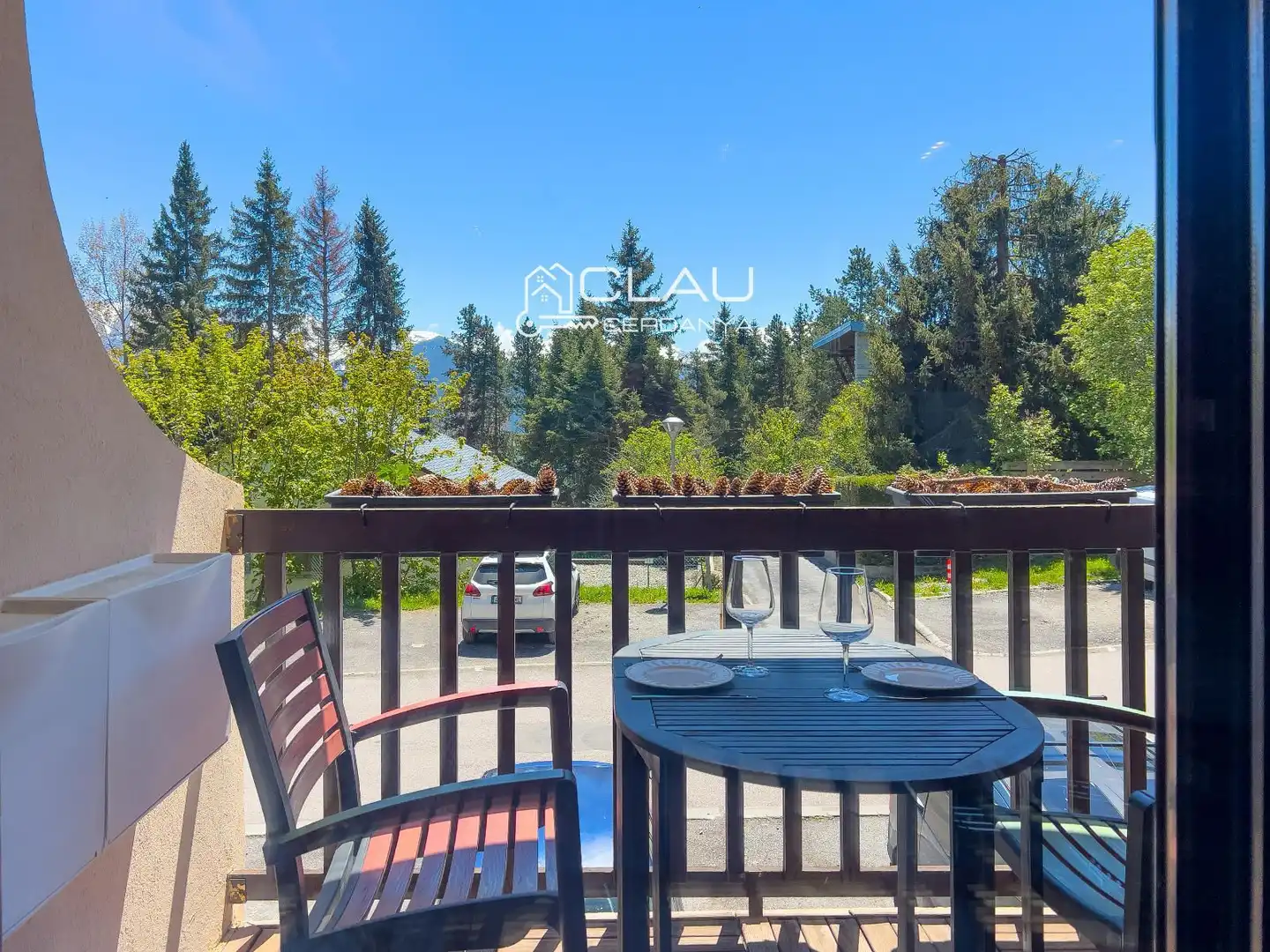 Terrasse von Wohnung zur Miete in Font-Romeu-Odeillo-Via mit Heizung, Parkett und Terrasse