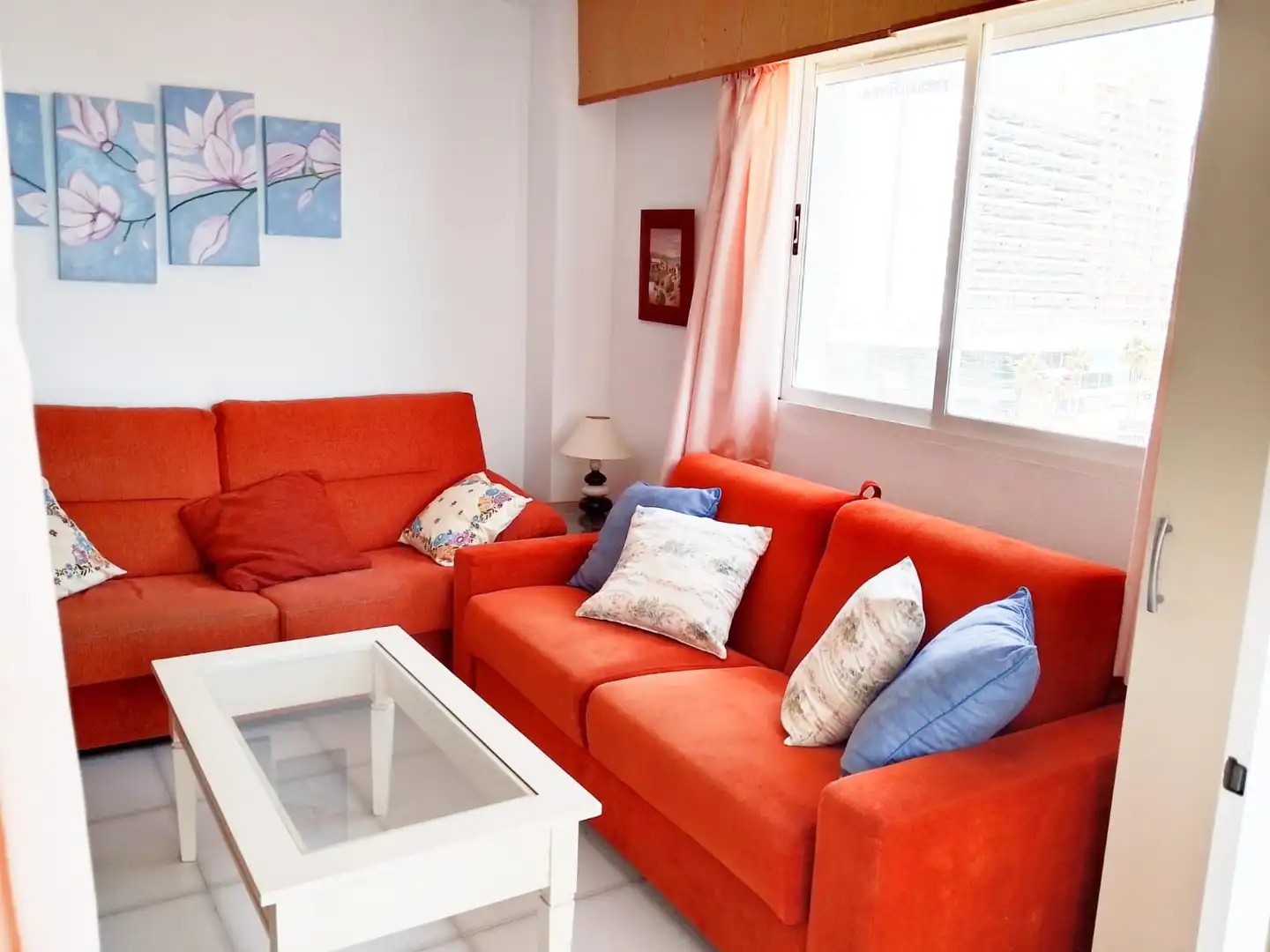 Wohnzimmer von Wohnungen zum Verkauf in Calpe / Calp mit Klimaanlage, Heizung und Privatgarten