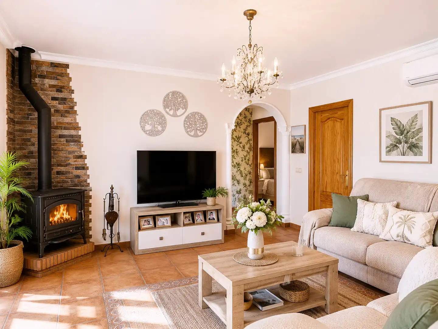 Living room of Houses for sale in Estepona  with Air Conditioner, Private garden and Terrace