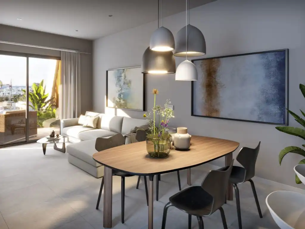 Sala d'estar de Apartament en venda en Finestrat amb Jardí privat i Piscina