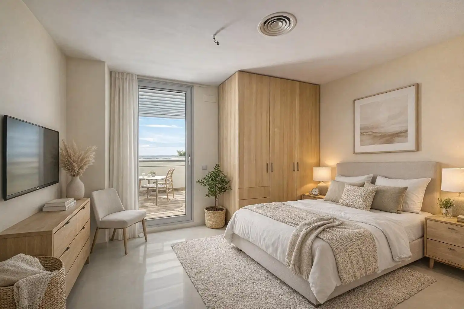 Schlafzimmer von Wohnung zum Verkauf in Sant Pere de Ribes mit Klimaanlage, Heizung und Terrasse