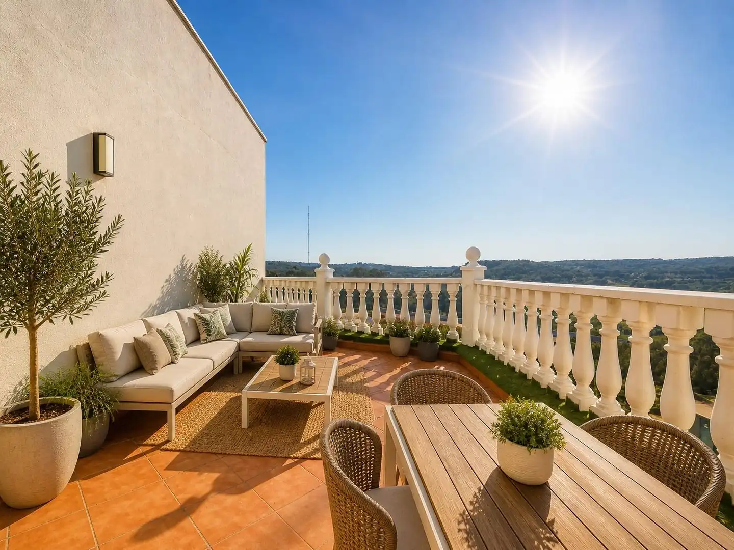 Terrasse von Dachboden zum Verkauf in Guardamar del Segura mit Klimaanlage, Terrasse und Möbliert