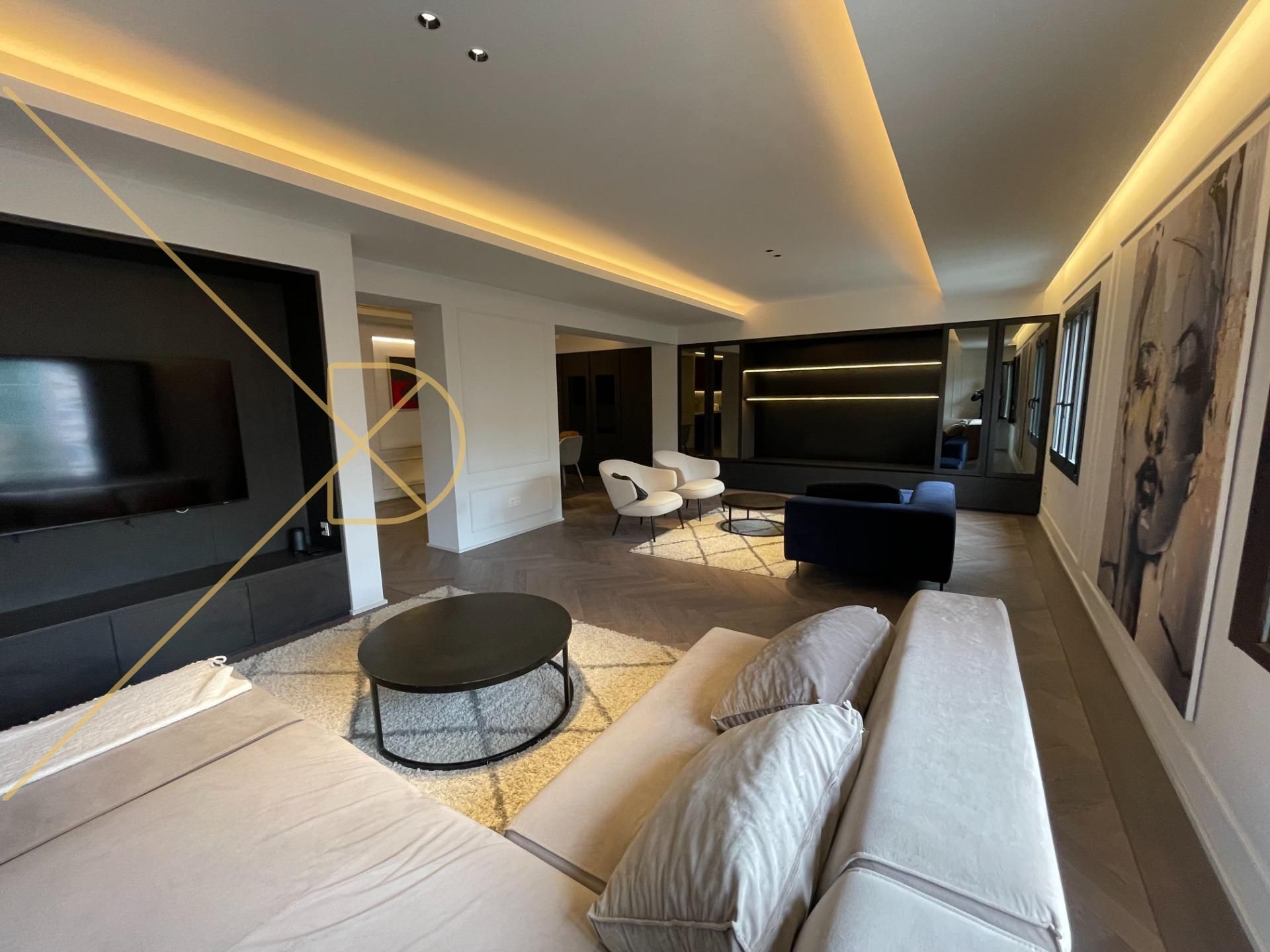 Sala d'estar de Apartament de lloguer en  Barcelona Capital amb Aire condicionat, Calefacció i Parquet