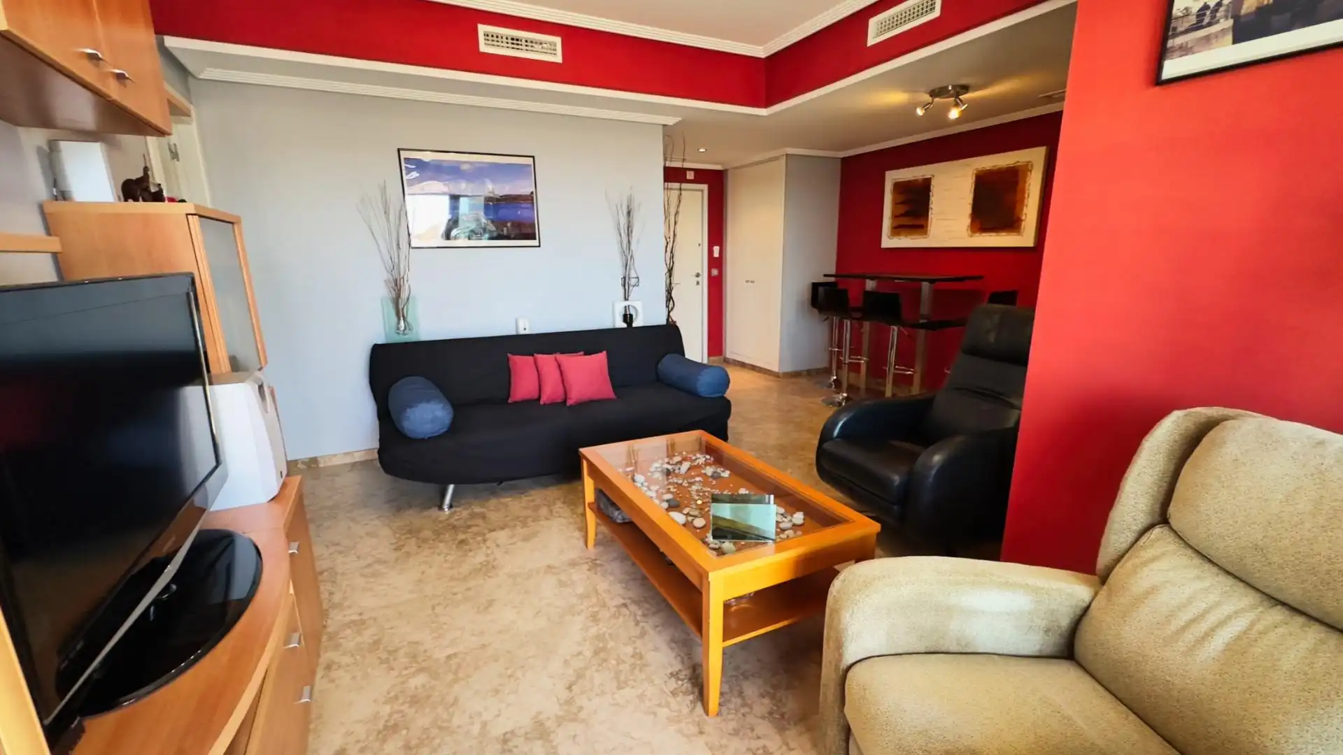 Living room of Flat for sale in Benidorm  with Air Conditioner, Furnished and Community pool