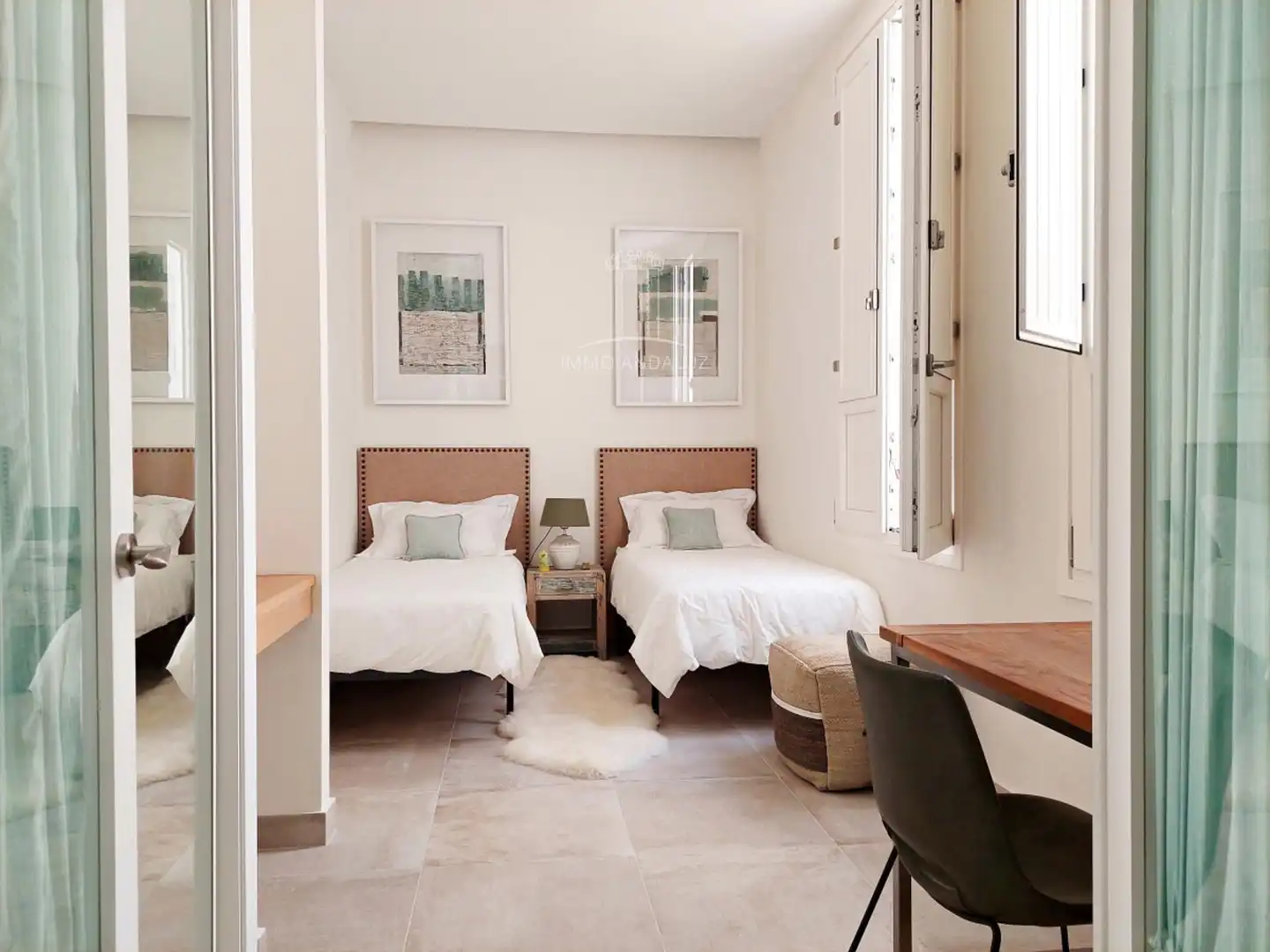 Schlafzimmer von Einfamilien-Reihenhaus zum Verkauf in Medina Sidonia mit Klimaanlage und Heizung