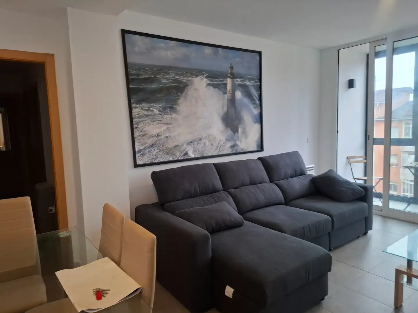 Sala de estar de Piso en venta en Viveiro con Terraza, Amueblado y Piscina comunitaria