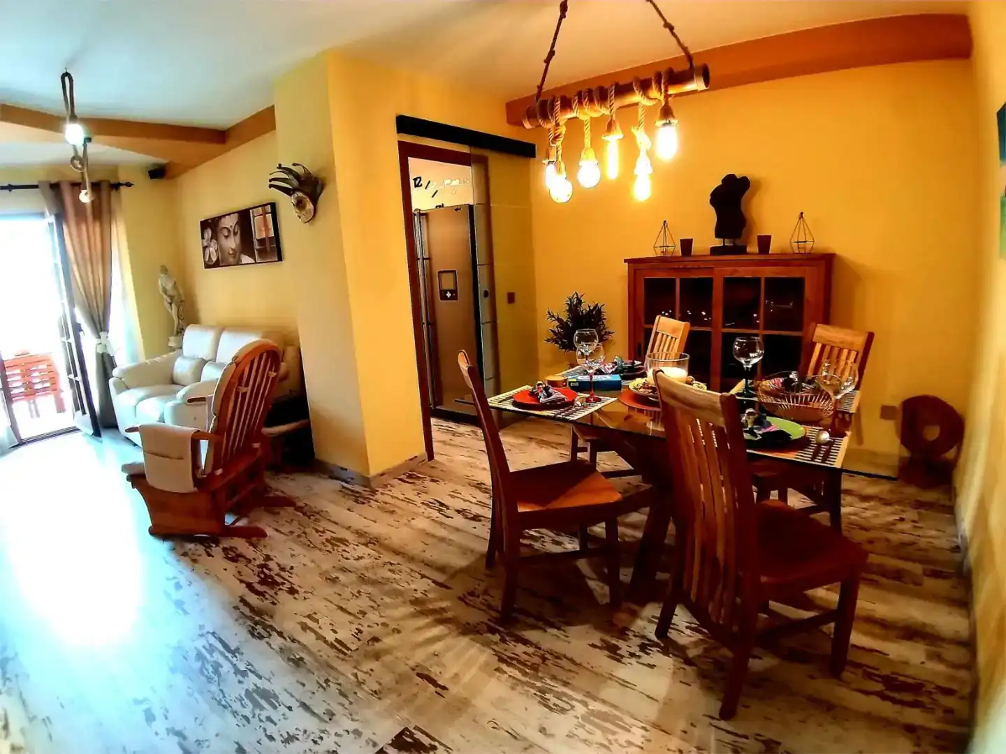 Menjador de Apartament de lloguer en Alboraya amb Aire condicionat, Parquet i Moblat