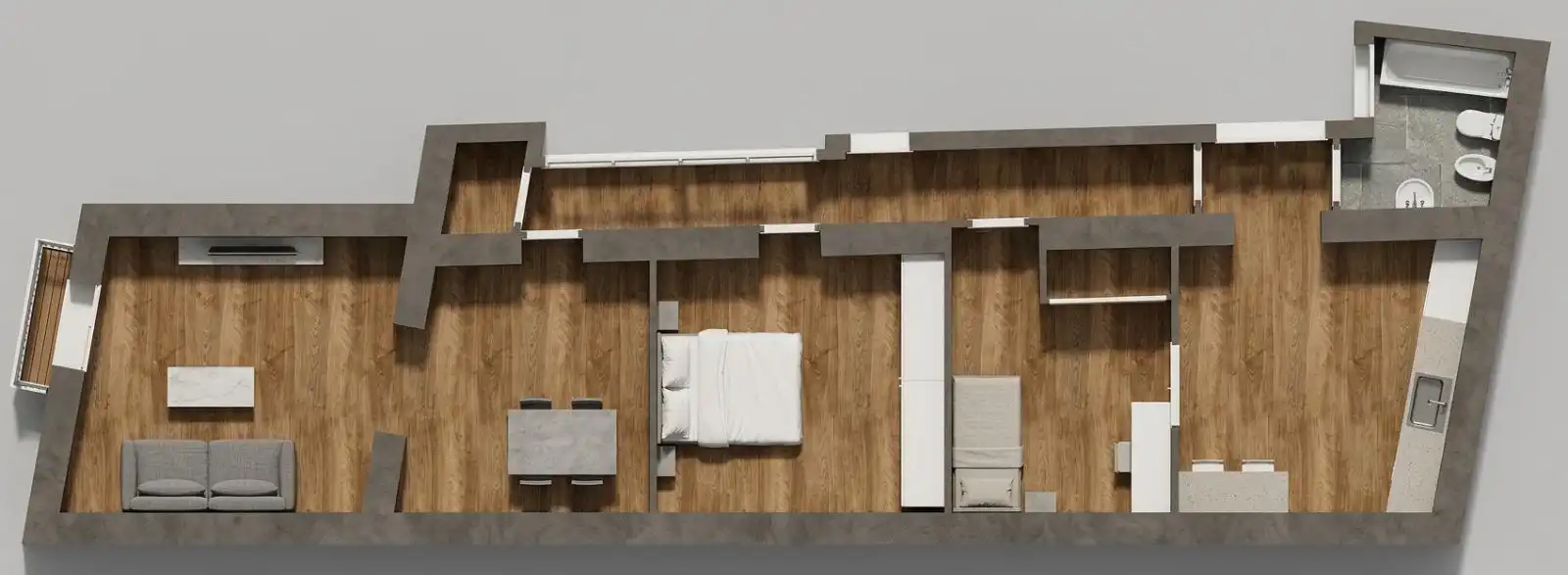 Wohnung zum Verkauf in Cádiz mit Klimaanlage, Abstellraum und Balkon