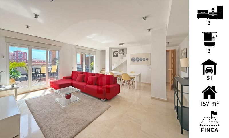 Living room of Attic to rent in  Valencia Capital  with Air Conditioner, Heating and Terrace