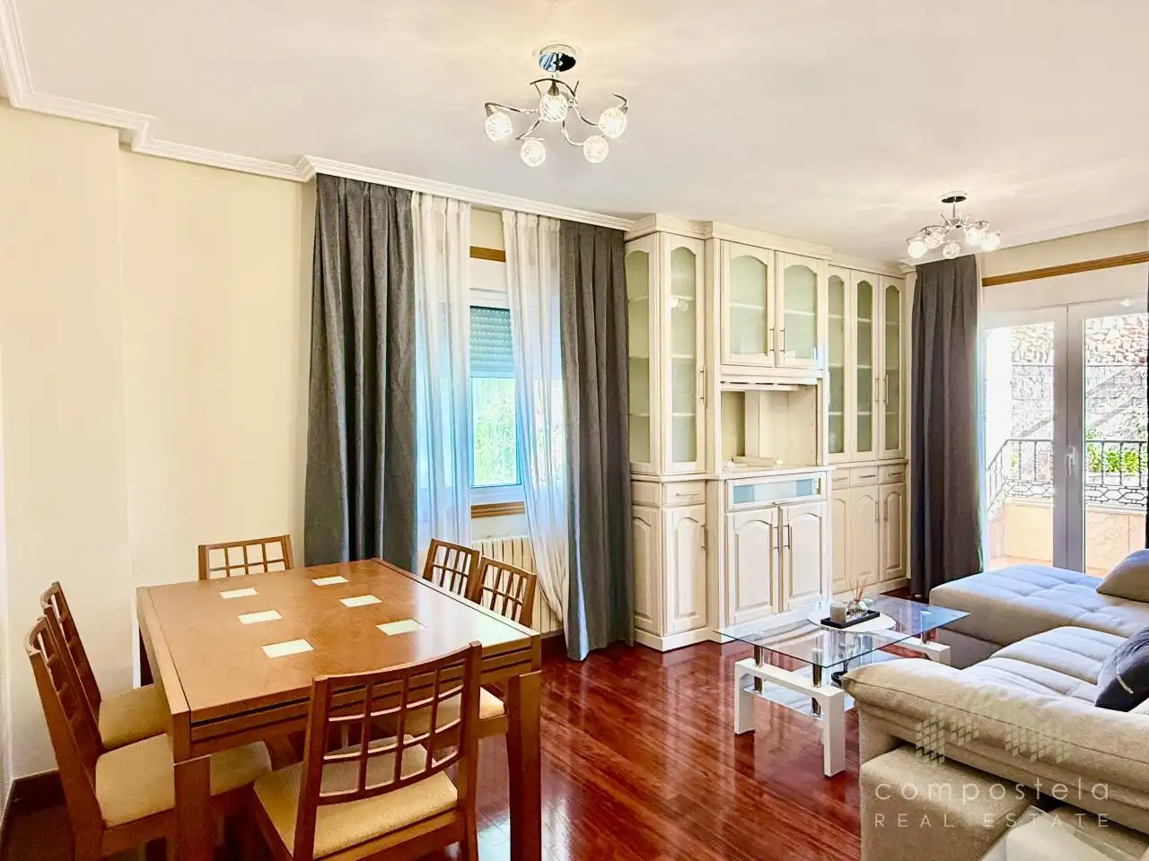 Wohnzimmer von Wohnung zur Miete in Vilagarcía de Arousa mit Heizung, Parkett und Terrasse