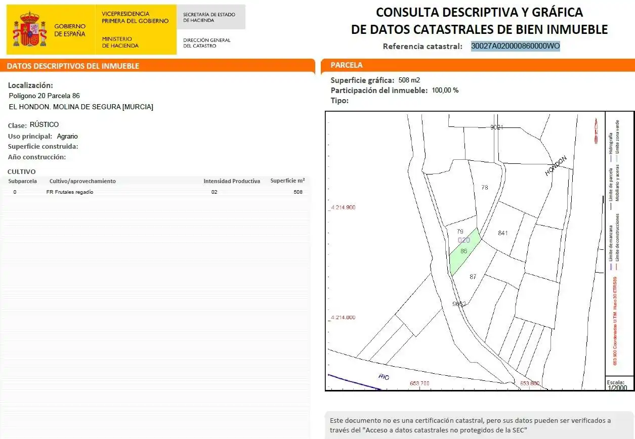 Terreno en venta en Camino del Hondón, El Llano