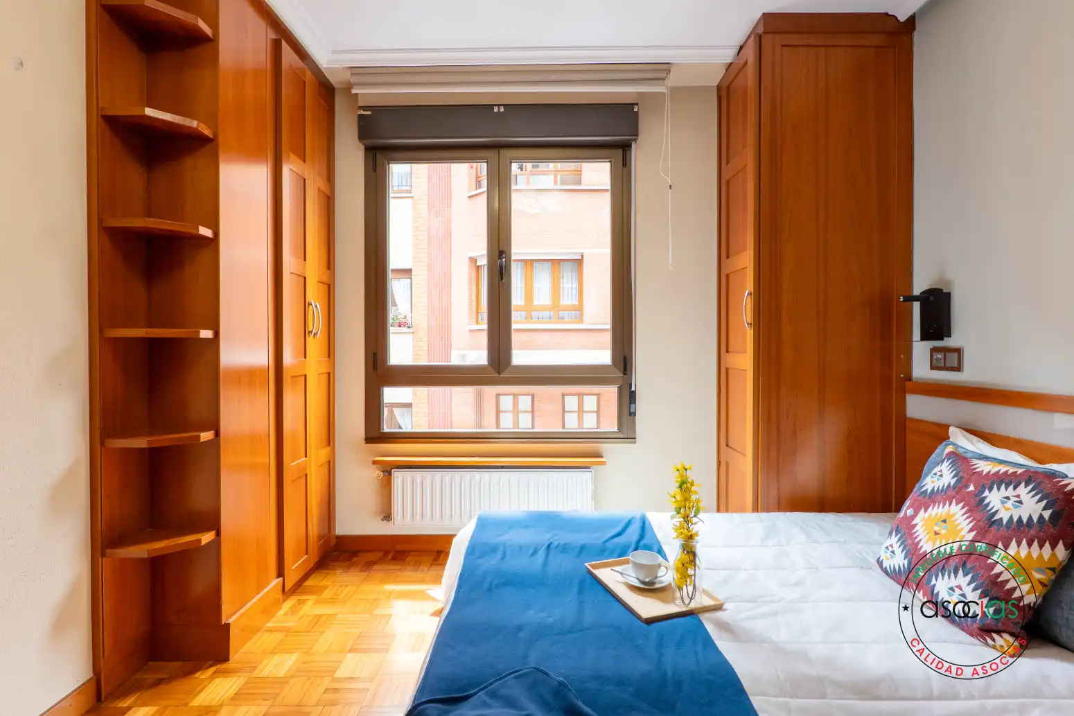 Schlafzimmer von Wohnung zum Verkauf in Gijón  mit Heizung, Parkett und Abstellraum