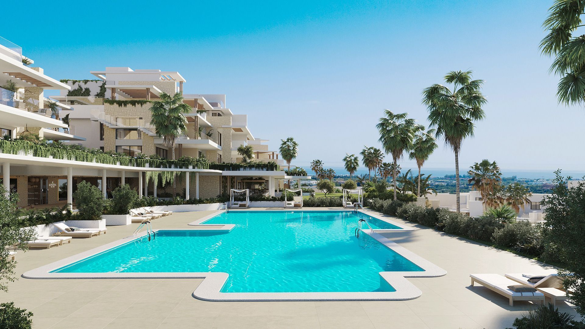 Swimming pool of Flat for sale in Estepona  with Air Conditioner, Heating and Private garden