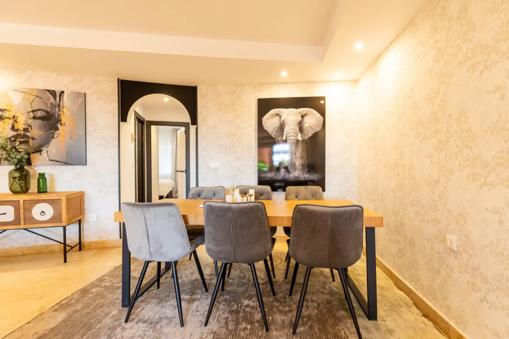 Esszimmer von Wohnungen zur Miete in Marbella mit Klimaanlage, Heizung und Terrasse