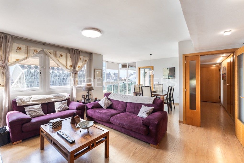 Sala d'estar de Apartament de lloguer en  Valencia Capital amb Aire condicionat, Calefacció i Terrassa