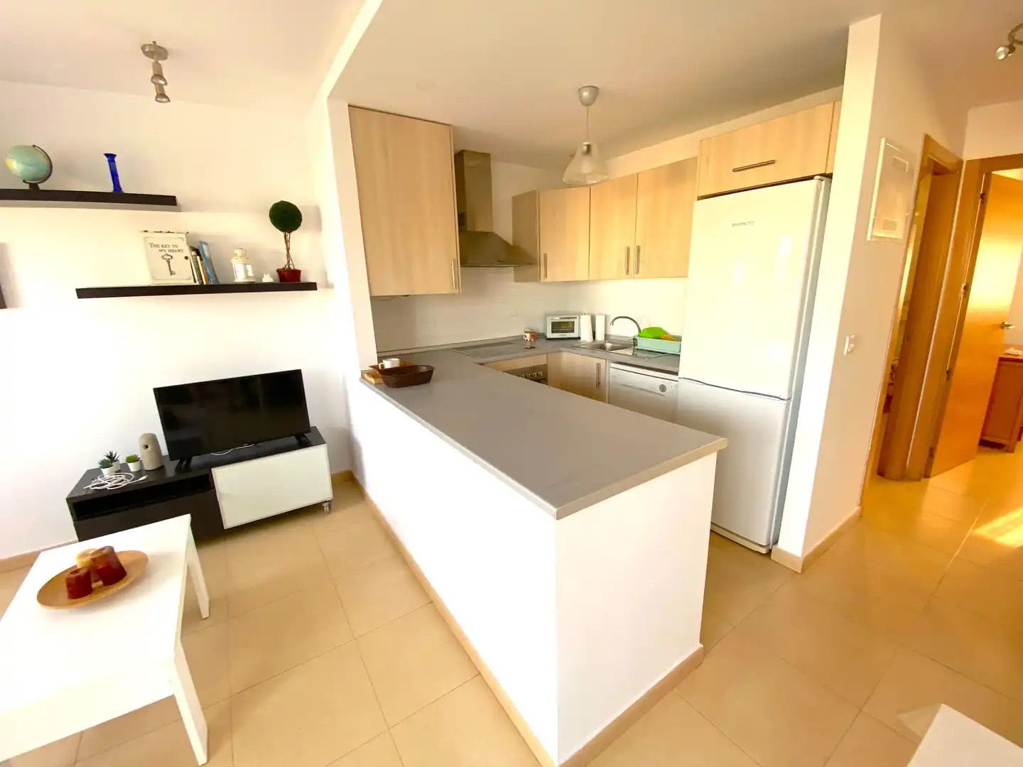 Cocina de Apartamento en venta en Alhama de Murcia con Aire acondicionado, Jardín privado y Amueblado