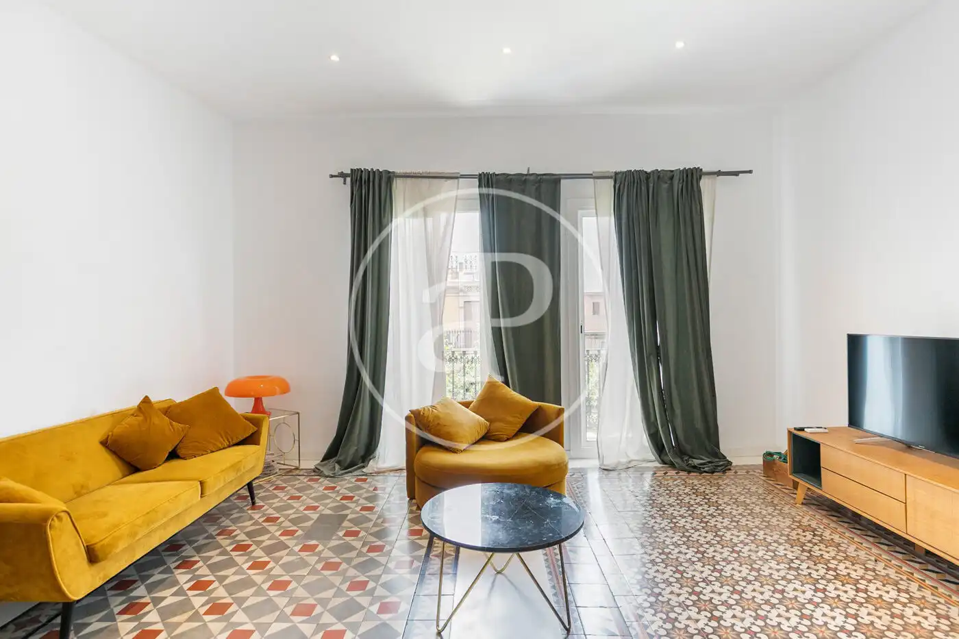 Sala d'estar de Pis de lloguer en Barcelona amb Aire condicionat, Calefacció i Moblat