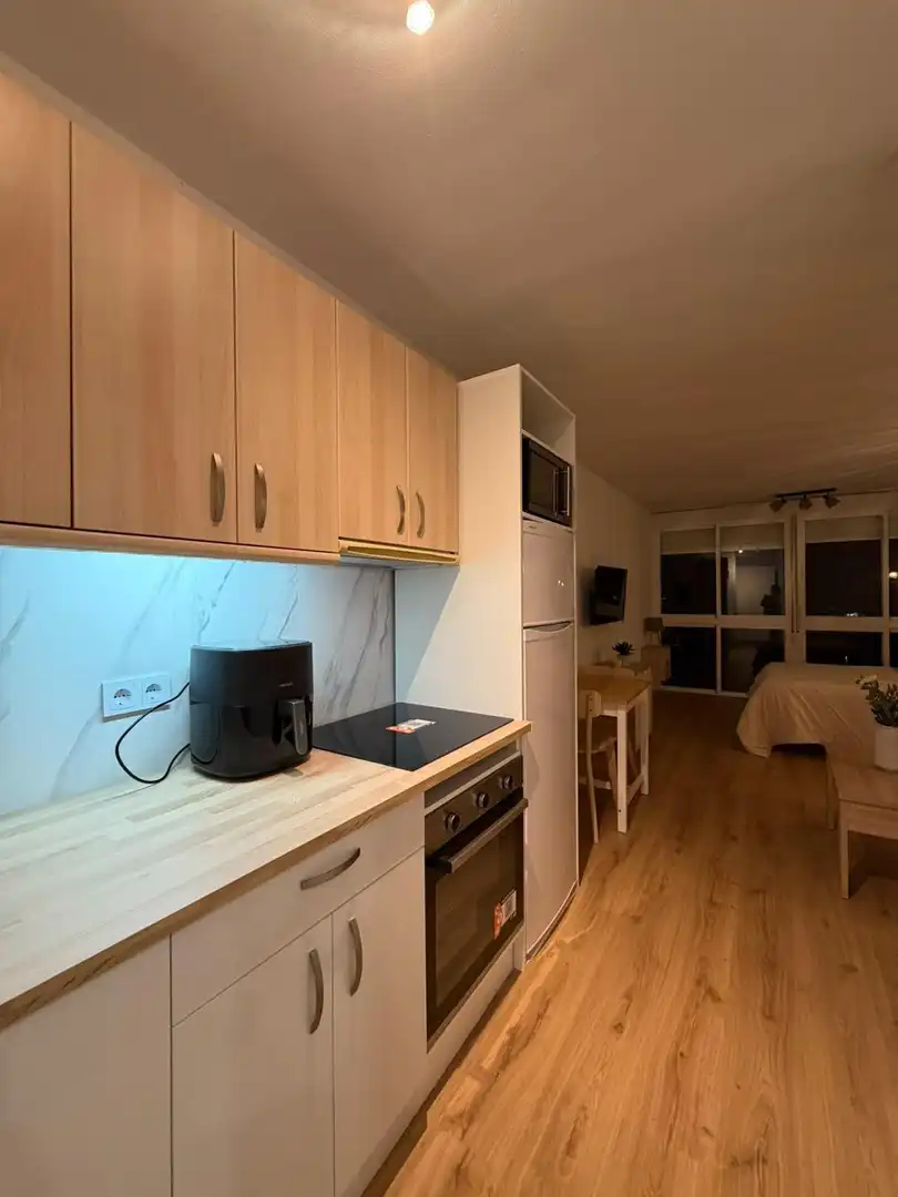 Cocina de Estudio de alquiler en Rincón de la Victoria con Aire acondicionado, Jardín privado y Amueblado