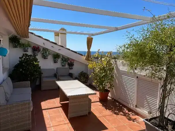 Terrace of Flat for sale in Marbella  with Air Conditioner, Swimming Pool and Balcony