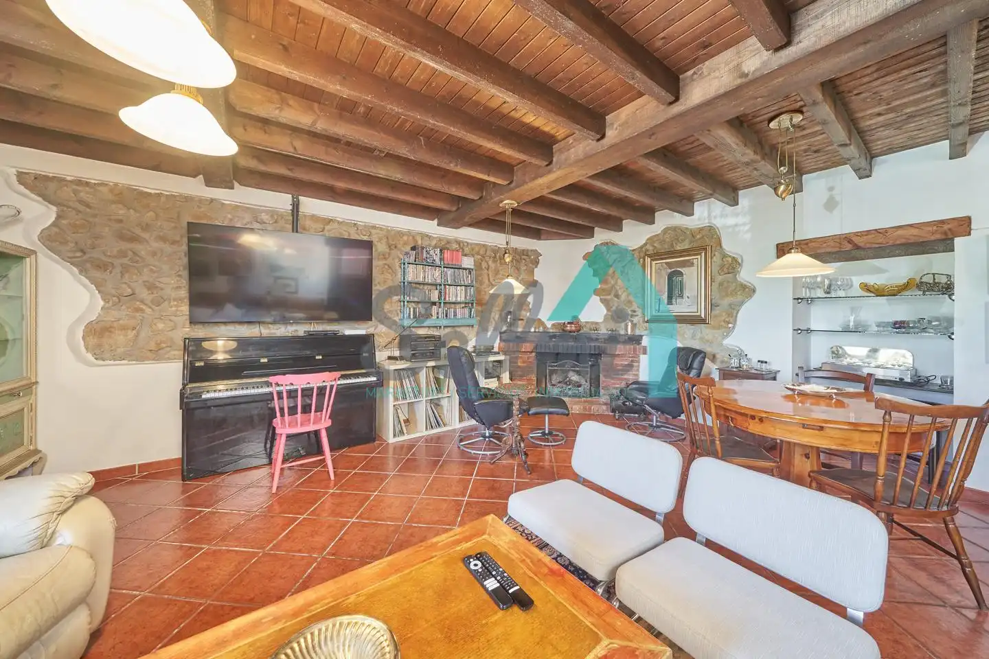 Sala de estar de Casa o chalet en venta en Siero con Calefacción, Jardín privado y Parquet