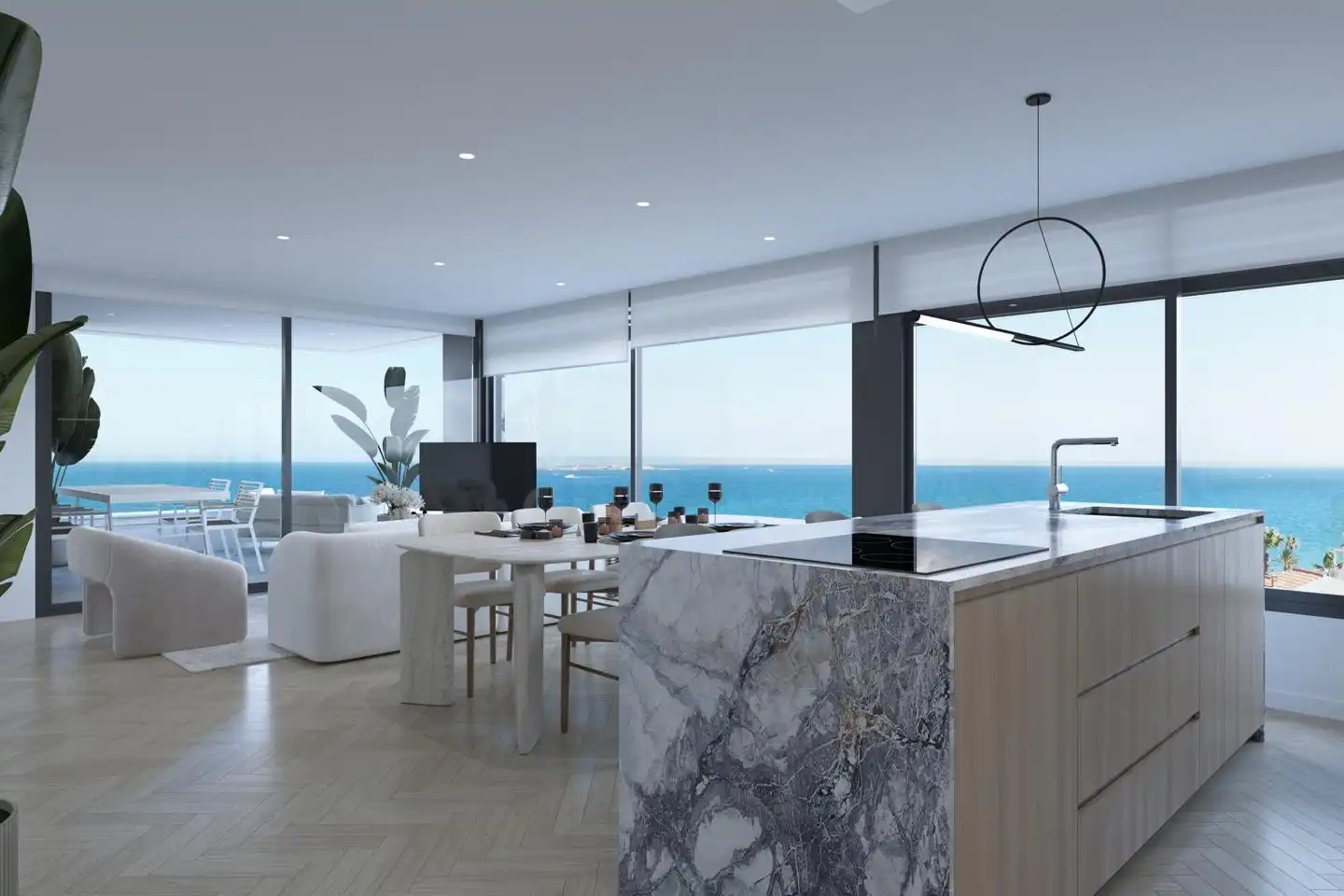 Küche von Wohnung zum Verkauf in Santa Pola mit Klimaanlage, Terrasse und Schwimmbad