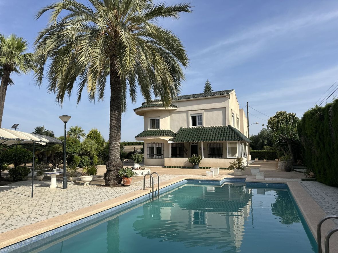 Vista exterior de Casa o xalet en venda en Elche / Elx amb Piscina