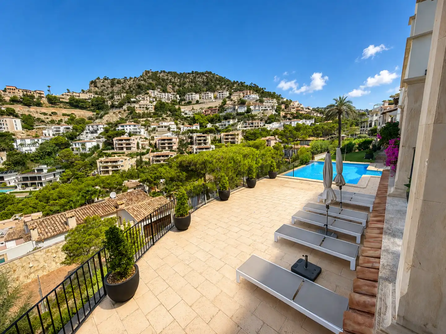 Terrasse von Wohnung zur Miete in Andratx mit Privatgarten, Terrasse und Schwimmbad