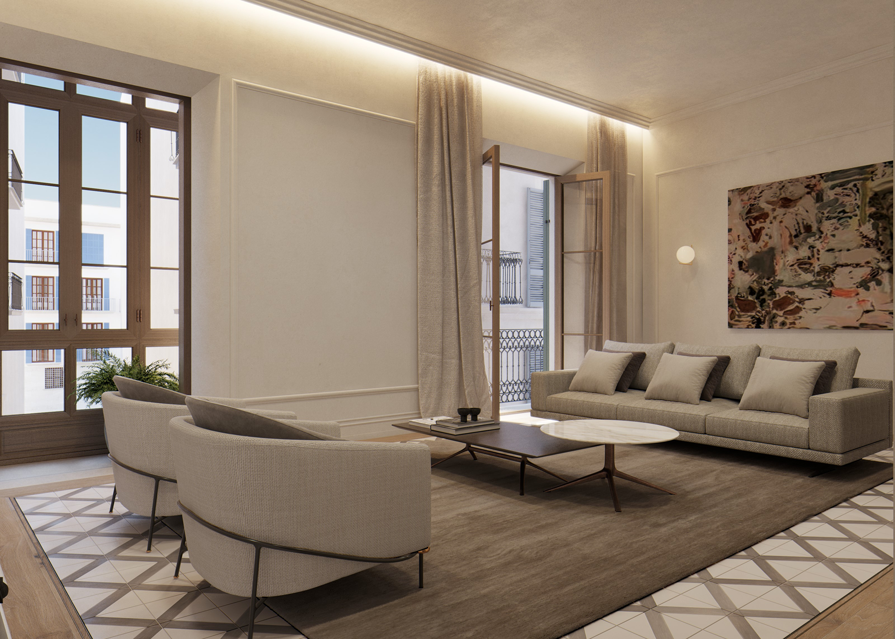 Sala d'estar de Apartament en venda en  Palma de Mallorca amb Aire condicionat, Calefacció i Terrassa