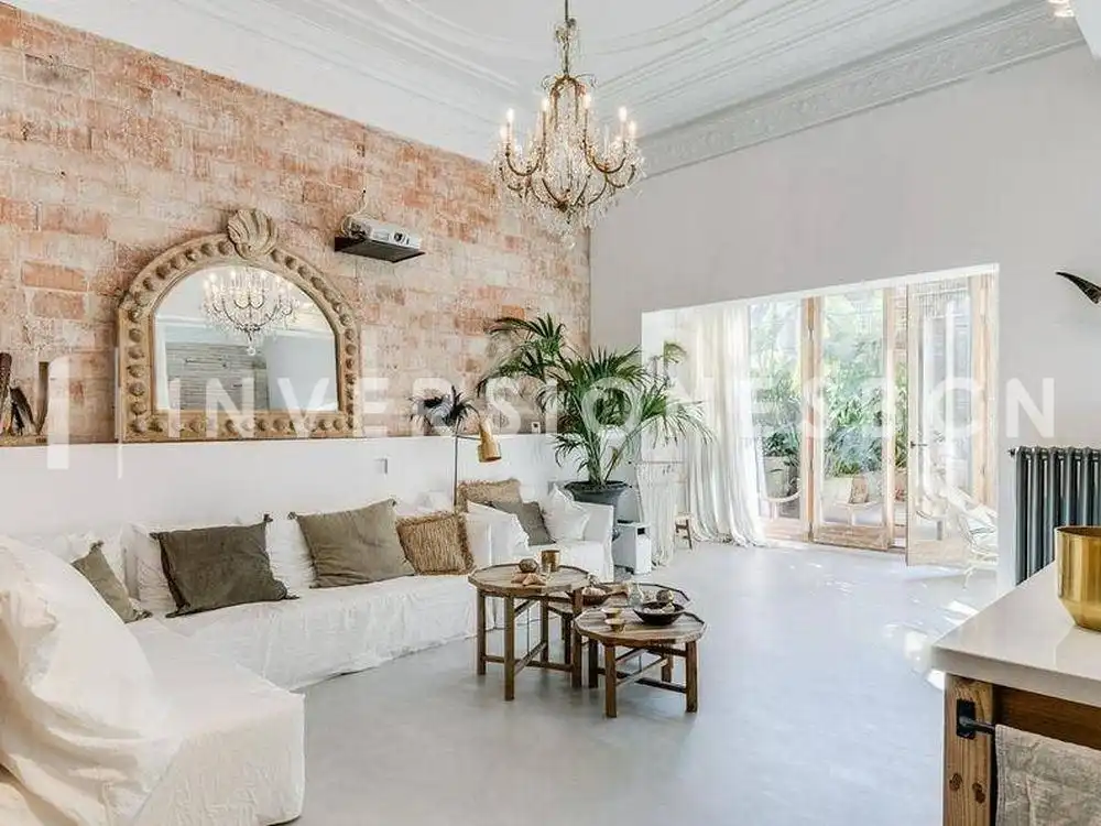 Sala de estar de Piso de alquiler en Barcelona con Aire acondicionado, Calefacción y Terraza