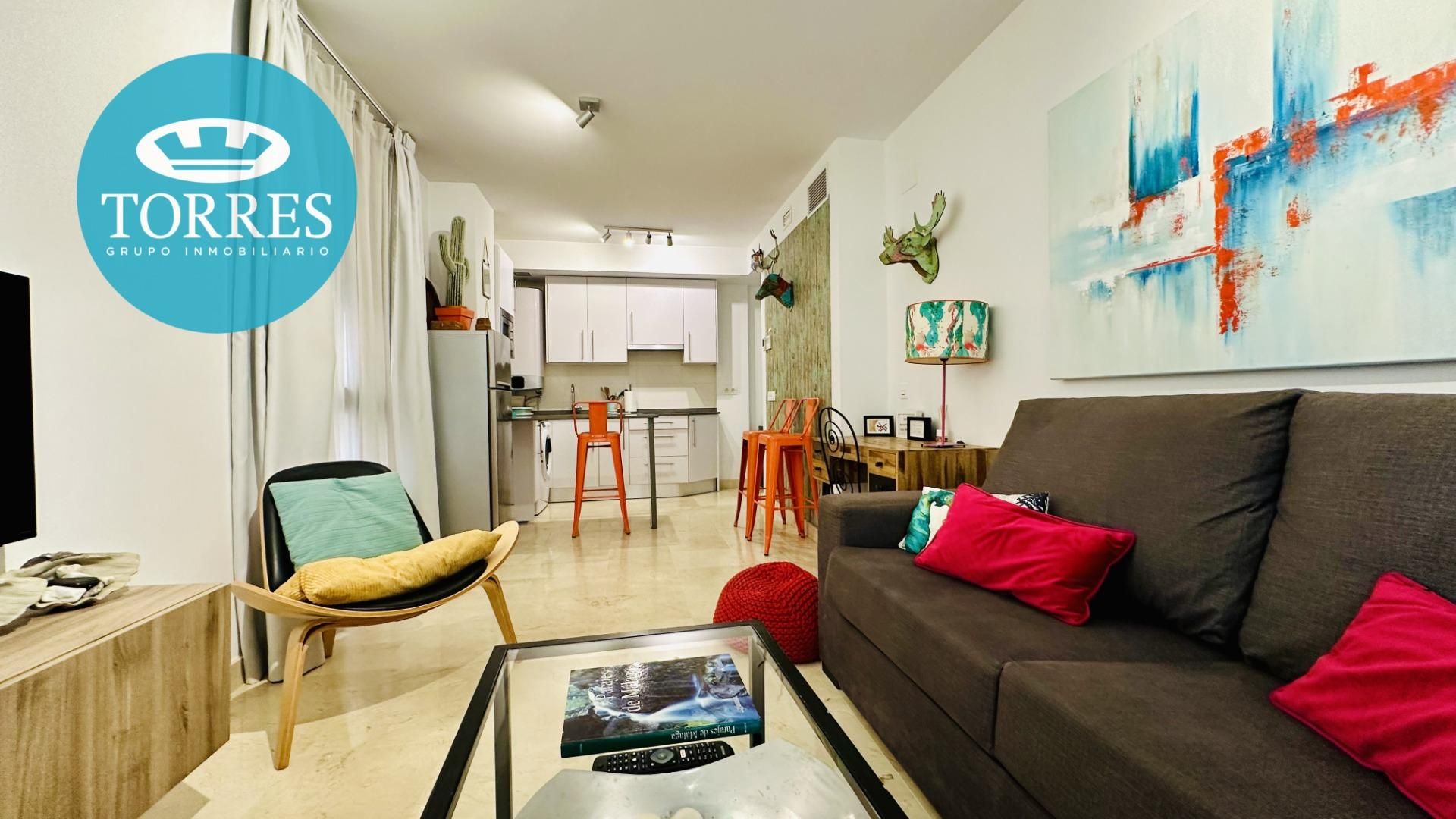 Sala de estar de Apartamento en venta en Málaga Capital con Aire acondicionado, Calefacción y Terraza