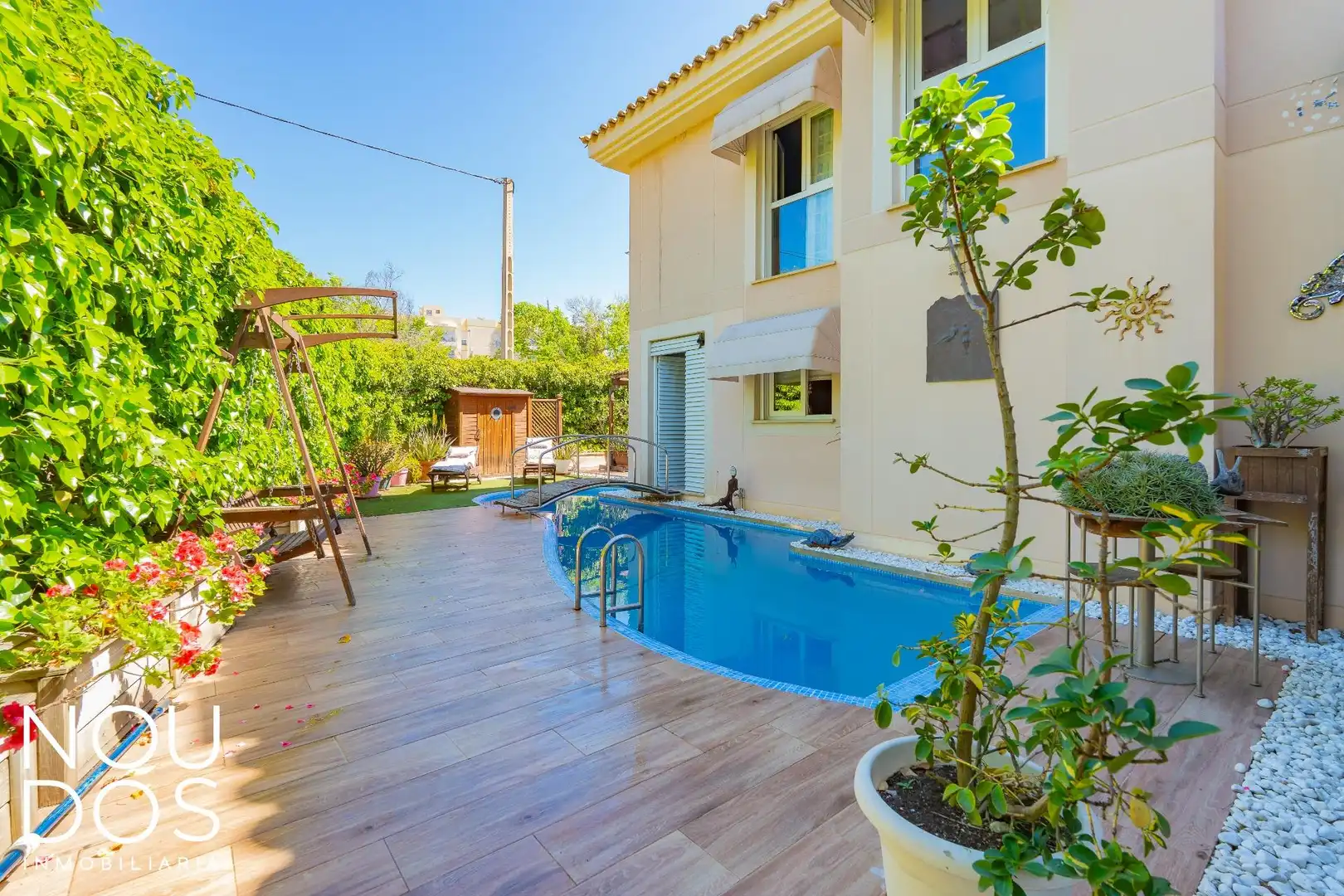 Piscina de Casa adosada en venda en  Palma de Mallorca amb Calefacció, Jardí privat i Terrassa