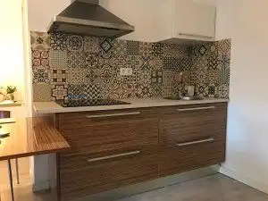 Küche von Haus oder Chalet zur Miete in Castell d'Aro, Platja d'Aro i s'Agaró mit Terrasse, Mikrowelle und Gemeinschaftspool