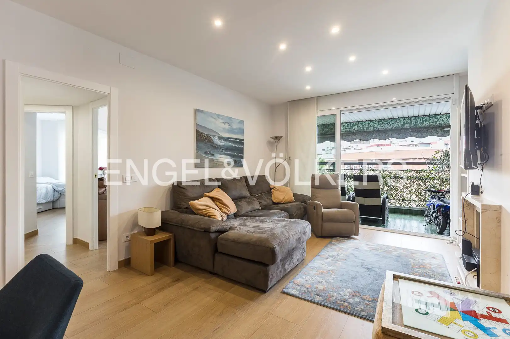 Wohnzimmer von Wohnung zur Miete in Barcelona mit Heizung, Balkon und Haustiere erlaubt