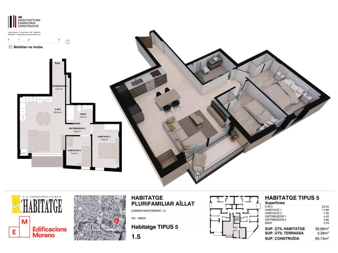 Wohnung zum Verkauf in Calle Montserrat, Caputxins - Ambulatori