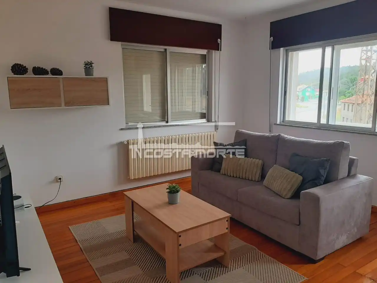 Sala d'estar de Pis en venda en Mazaricos amb Calefacció, Parquet i Moblat