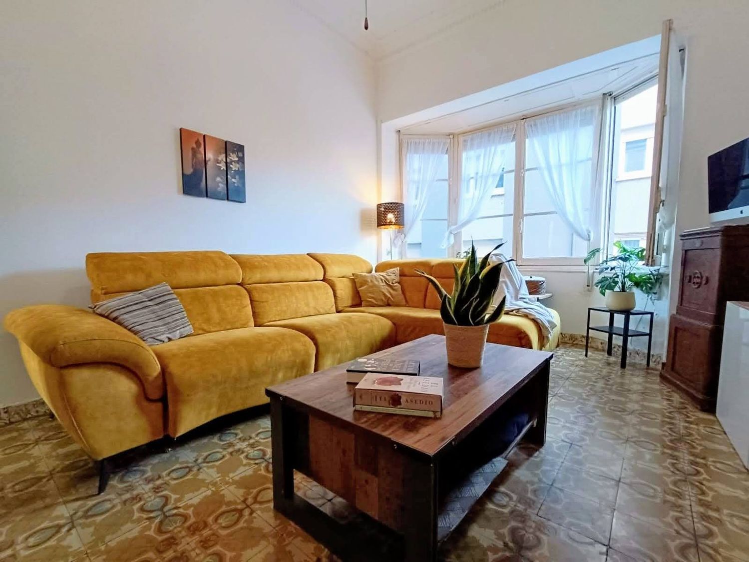 Living room of Flat for sale in Gijón   with Heating and Swimming Pool