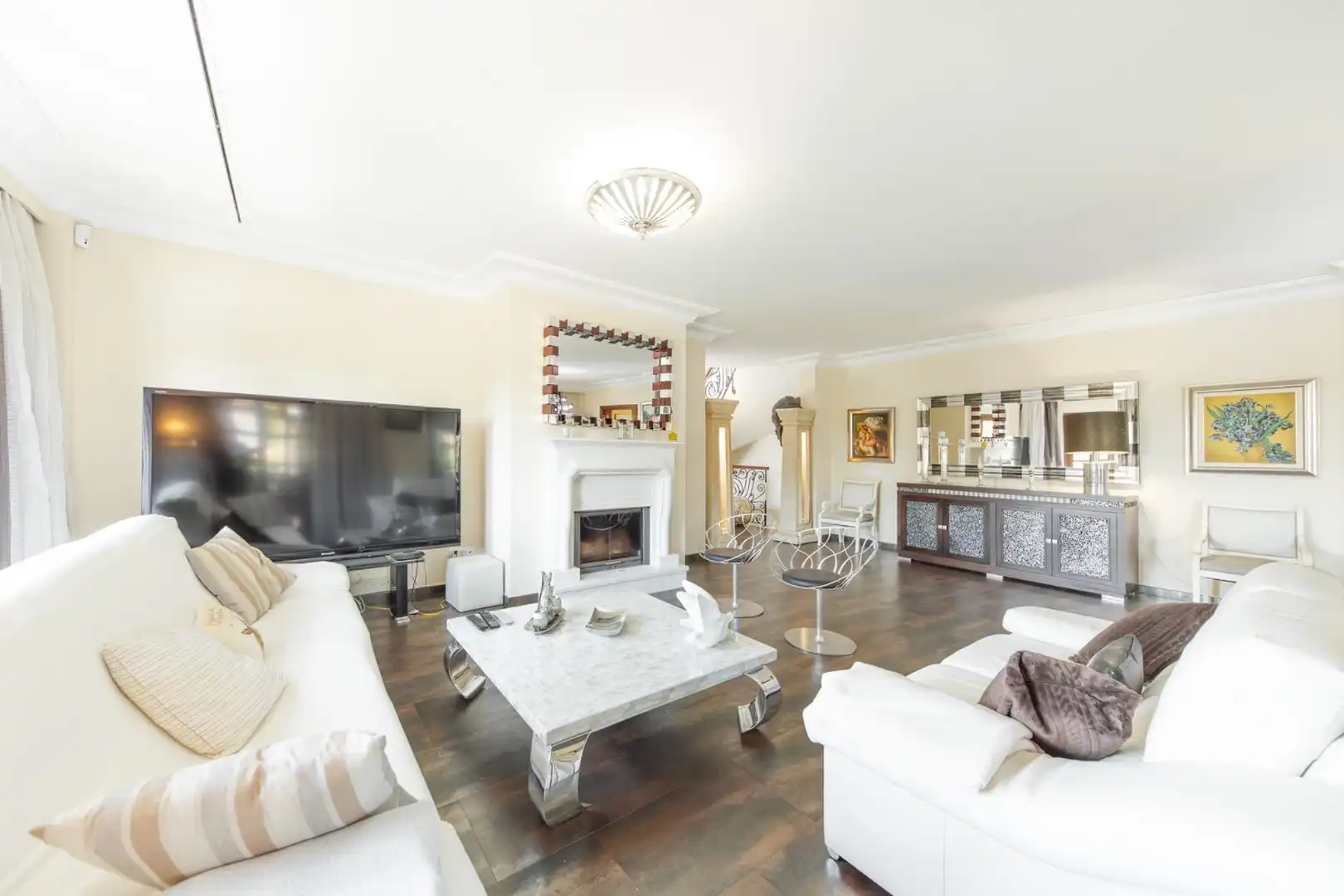 Sala d'estar de Casa o xalet de lloguer en Marratxí amb Aire condicionat, Jardí privat i Parquet