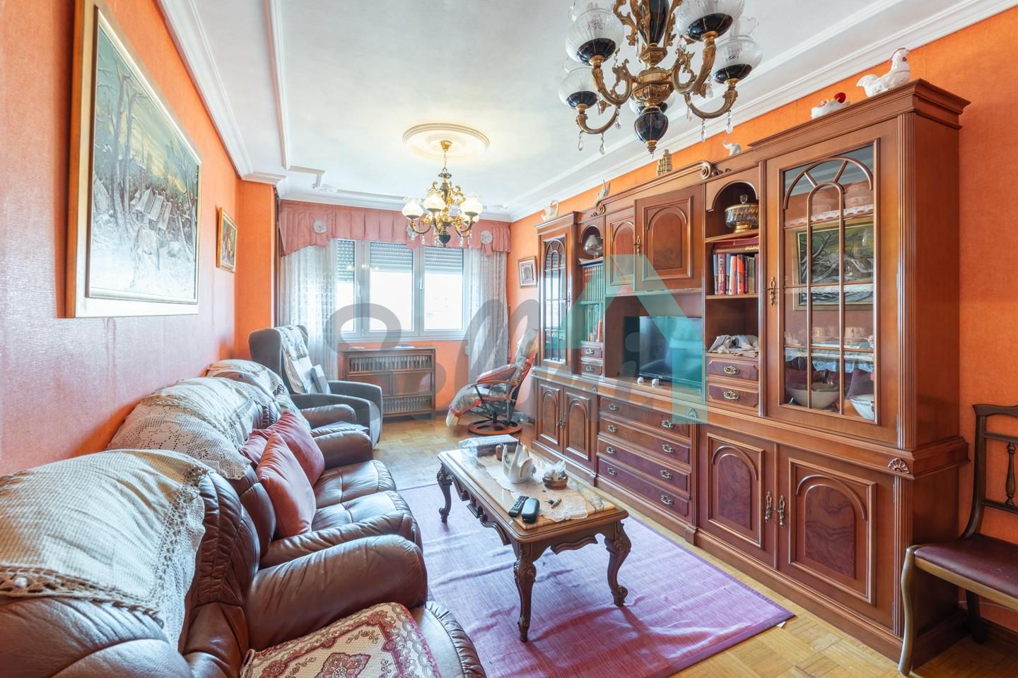 Living room of Flat for sale in Gijón   with Heating, Parquet flooring and Storage room