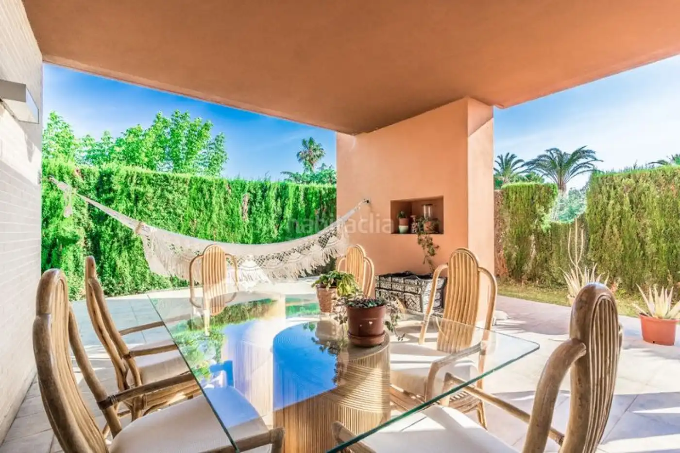 Garden of Houses for sale in L'Alcúdia  with Air Conditioner, Private garden and Parquet flooring