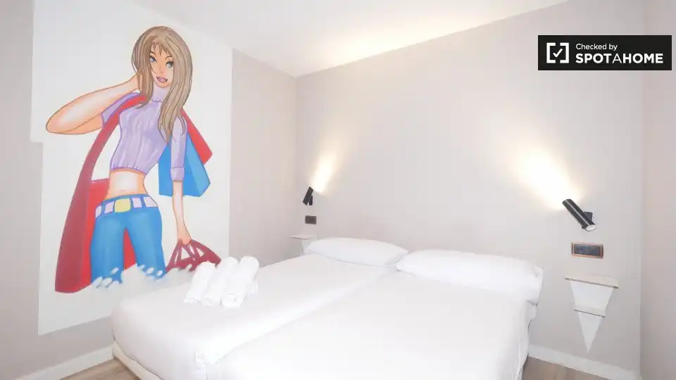 Habitación de Piso de alquiler en Barcelona con Aire acondicionado, Calefacción y Amueblado