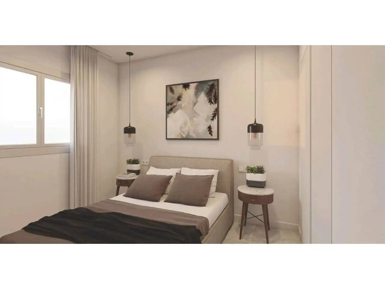 Schlafzimmer von Dachboden zum Verkauf in  Palma de Mallorca mit Klimaanlage, Terrasse und Balkon